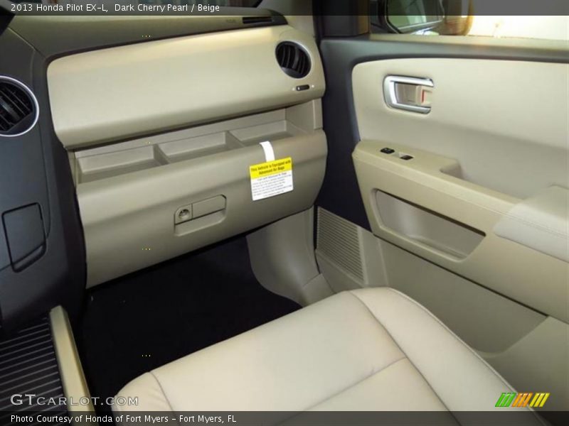 Dark Cherry Pearl / Beige 2013 Honda Pilot EX-L