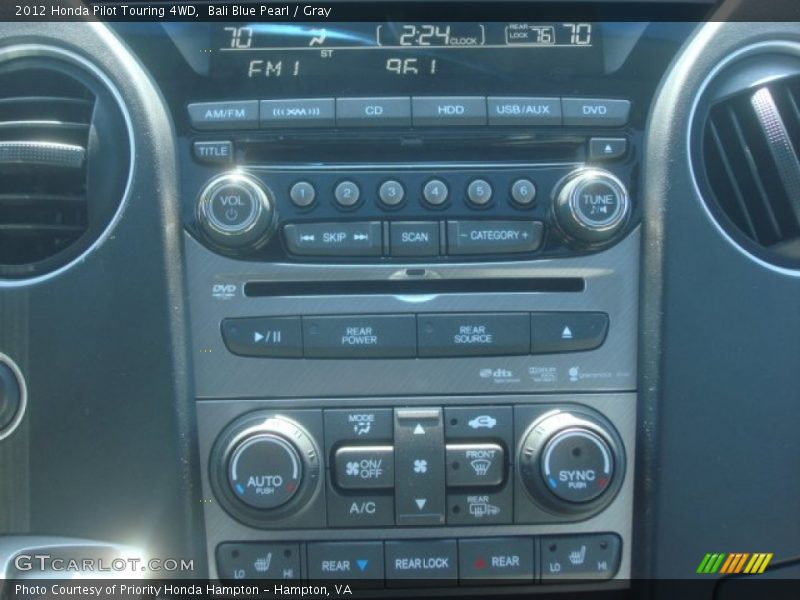 Bali Blue Pearl / Gray 2012 Honda Pilot Touring 4WD