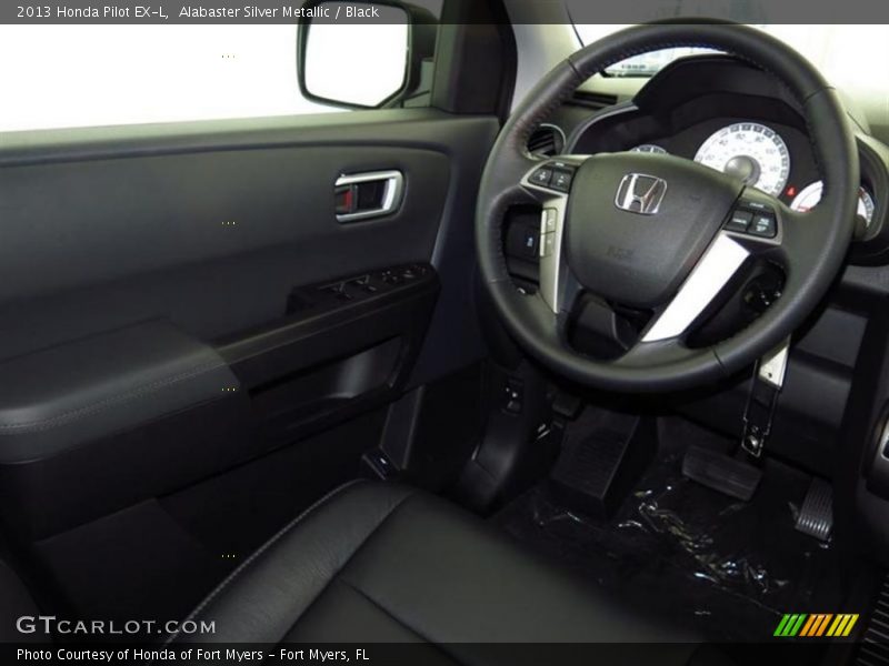 Alabaster Silver Metallic / Black 2013 Honda Pilot EX-L
