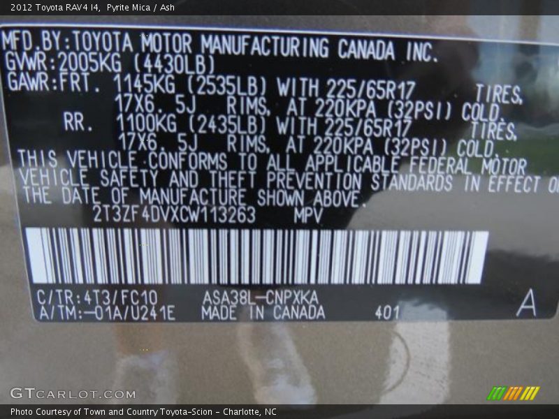 Pyrite Mica / Ash 2012 Toyota RAV4 I4