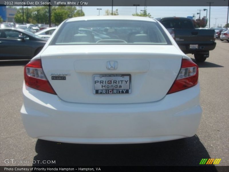 Taffeta White / Gray 2012 Honda Civic EX Sedan