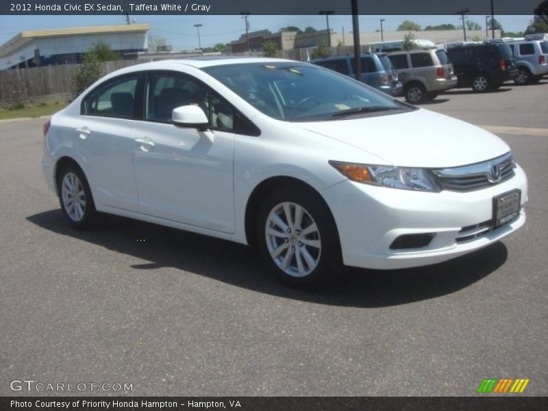 Taffeta White / Gray 2012 Honda Civic EX Sedan