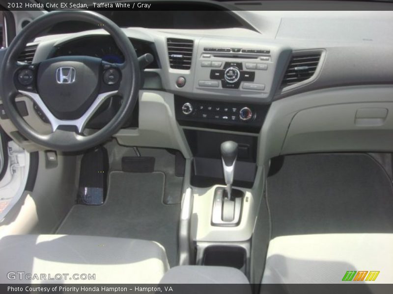 Taffeta White / Gray 2012 Honda Civic EX Sedan