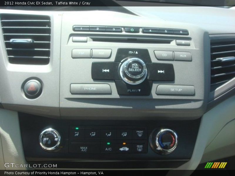 Taffeta White / Gray 2012 Honda Civic EX Sedan