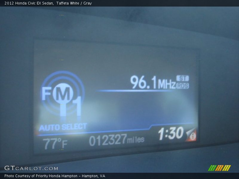 Taffeta White / Gray 2012 Honda Civic EX Sedan