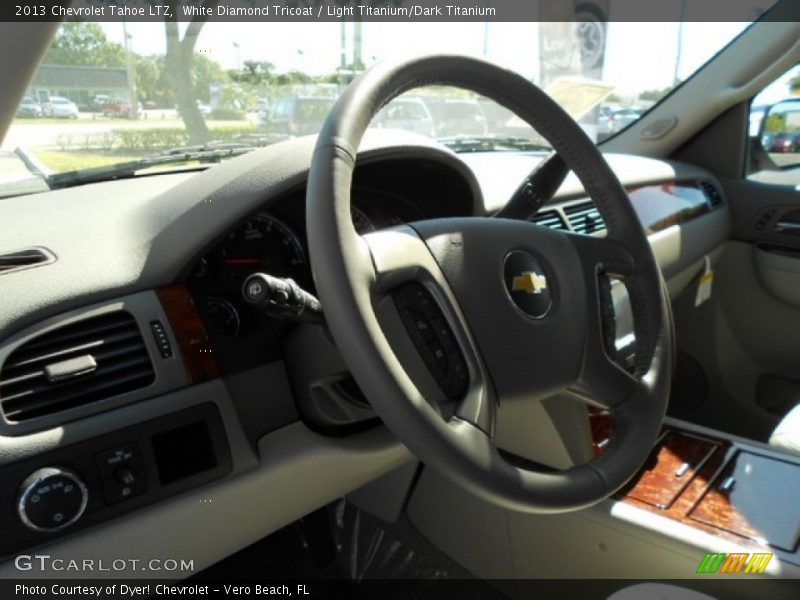 White Diamond Tricoat / Light Titanium/Dark Titanium 2013 Chevrolet Tahoe LTZ
