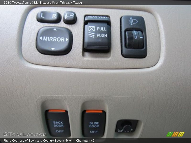 Controls of 2010 Sienna XLE