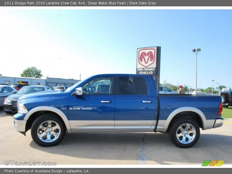 Deep Water Blue Pearl / Dark Slate Gray 2011 Dodge Ram 1500 Laramie Crew Cab 4x4