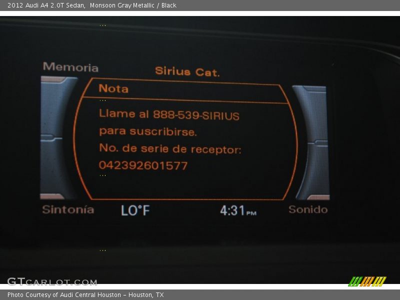 Monsoon Gray Metallic / Black 2012 Audi A4 2.0T Sedan