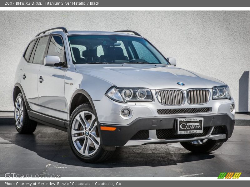 Titanium Silver Metallic / Black 2007 BMW X3 3.0si