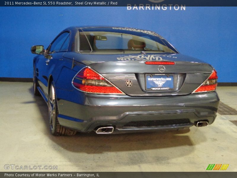 Steel Grey Metallic / Red 2011 Mercedes-Benz SL 550 Roadster