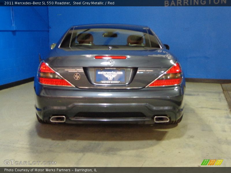 Steel Grey Metallic / Red 2011 Mercedes-Benz SL 550 Roadster