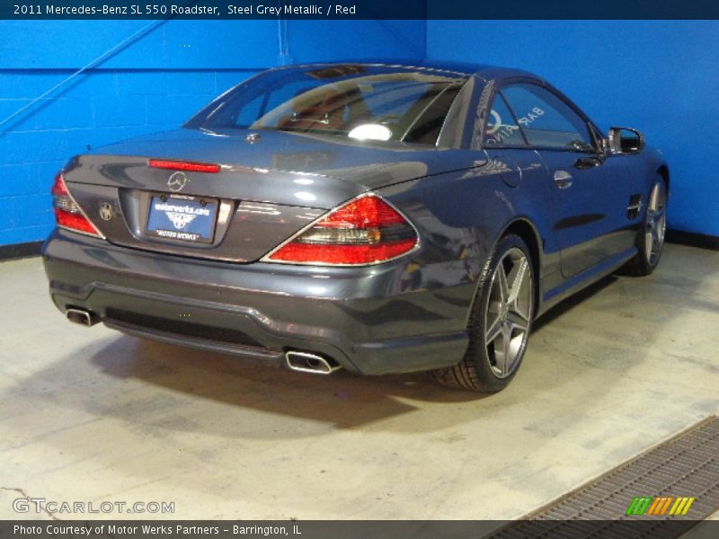 Steel Grey Metallic / Red 2011 Mercedes-Benz SL 550 Roadster