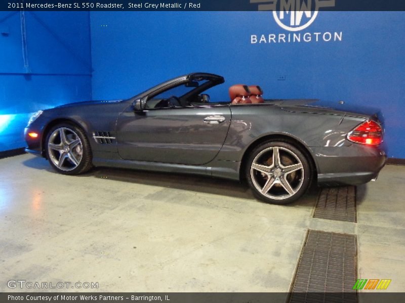 Steel Grey Metallic / Red 2011 Mercedes-Benz SL 550 Roadster