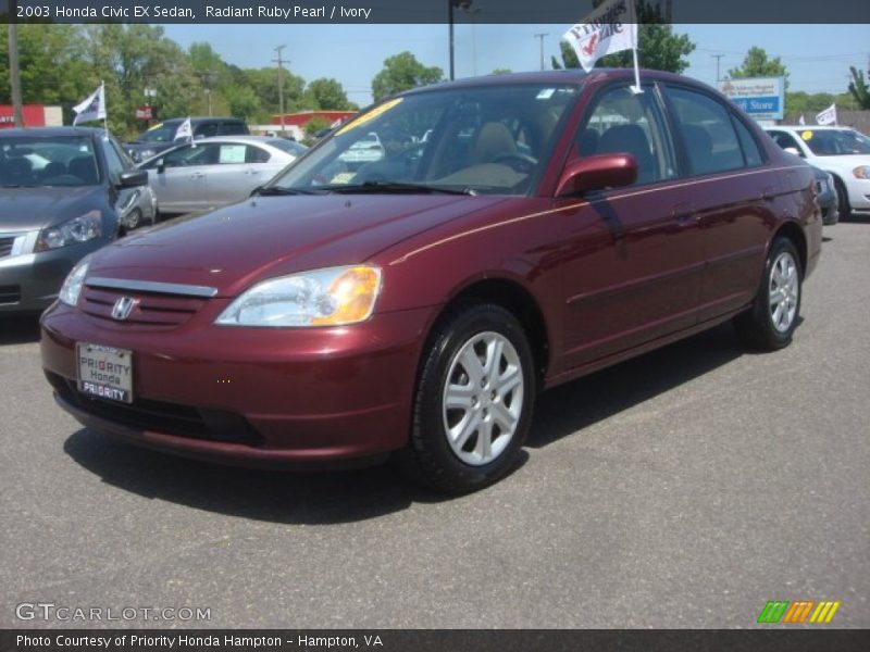 Radiant Ruby Pearl / Ivory 2003 Honda Civic EX Sedan