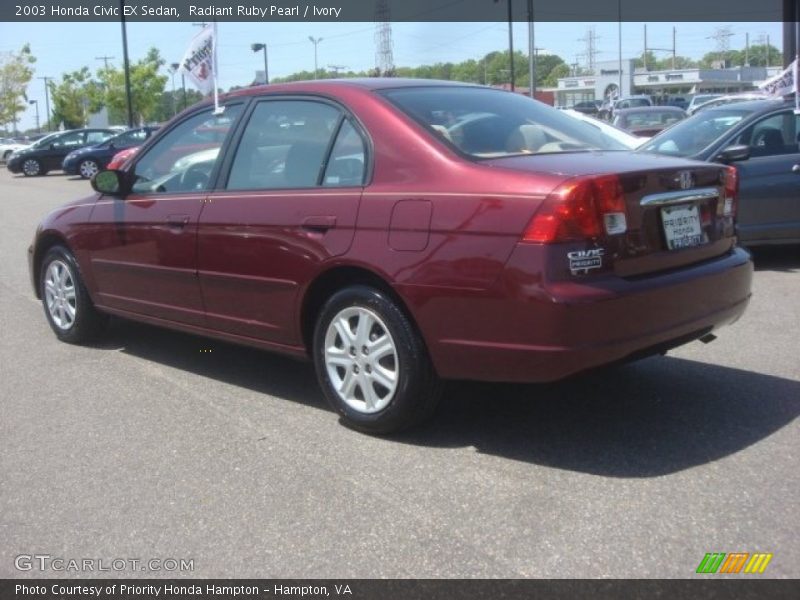 Radiant Ruby Pearl / Ivory 2003 Honda Civic EX Sedan