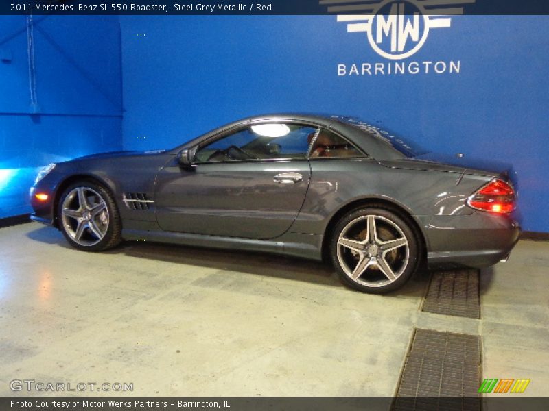 Steel Grey Metallic / Red 2011 Mercedes-Benz SL 550 Roadster