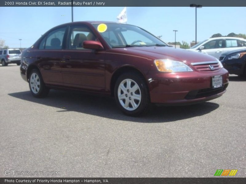 Radiant Ruby Pearl / Ivory 2003 Honda Civic EX Sedan