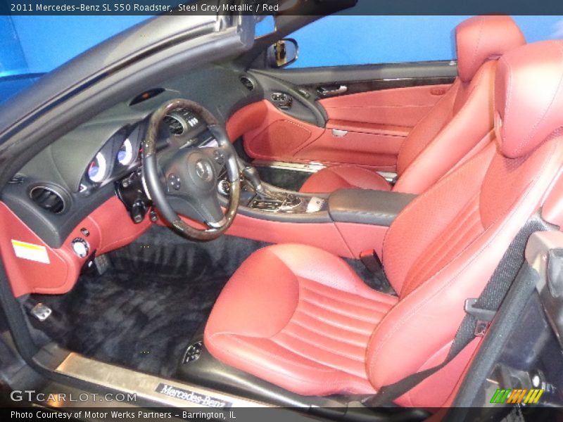 Steel Grey Metallic / Red 2011 Mercedes-Benz SL 550 Roadster