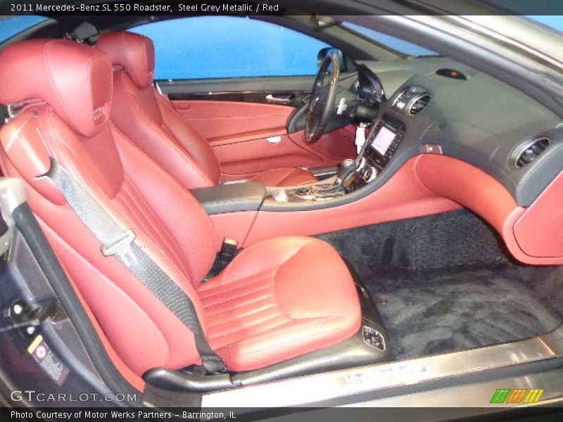 Steel Grey Metallic / Red 2011 Mercedes-Benz SL 550 Roadster