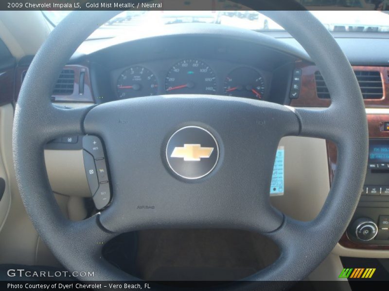 Gold Mist Metallic / Neutral 2009 Chevrolet Impala LS