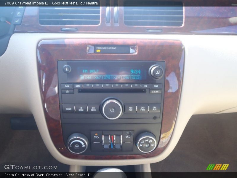 Gold Mist Metallic / Neutral 2009 Chevrolet Impala LS