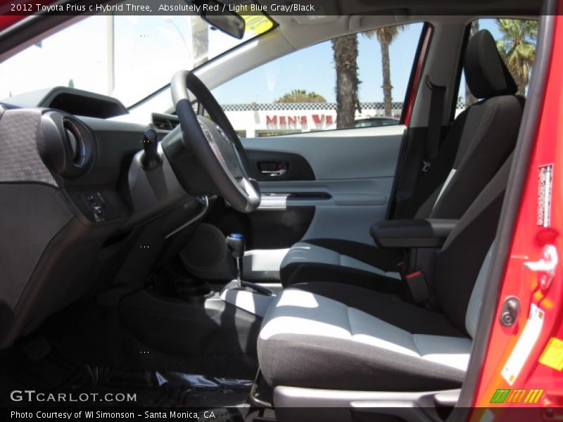 Absolutely Red / Light Blue Gray/Black 2012 Toyota Prius c Hybrid Three