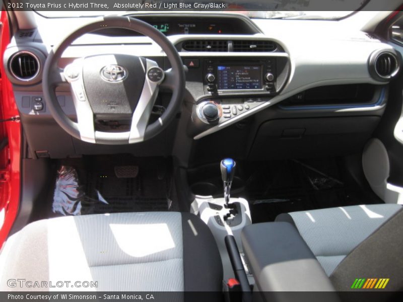Absolutely Red / Light Blue Gray/Black 2012 Toyota Prius c Hybrid Three