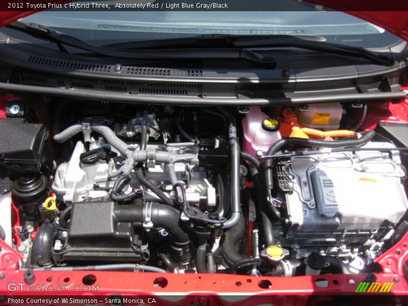 Absolutely Red / Light Blue Gray/Black 2012 Toyota Prius c Hybrid Three