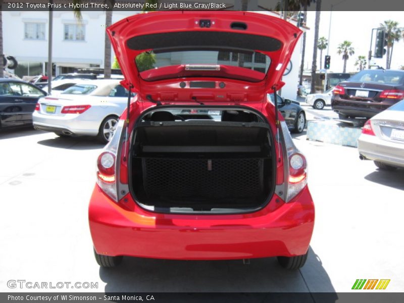 Absolutely Red / Light Blue Gray/Black 2012 Toyota Prius c Hybrid Three