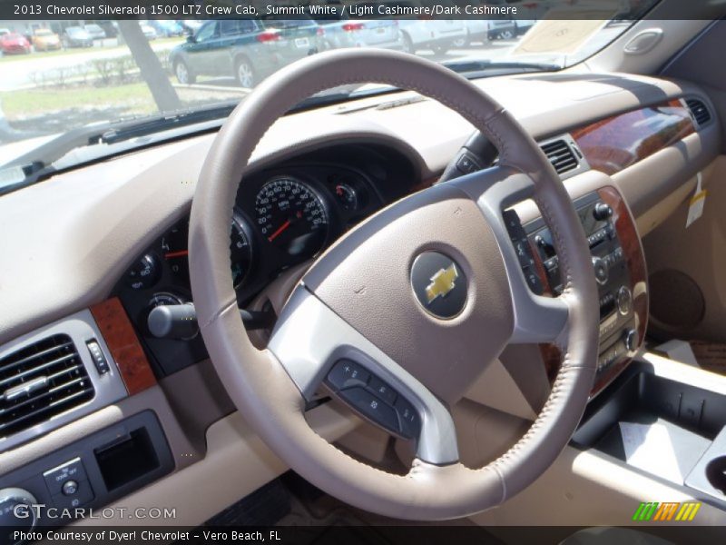 Summit White / Light Cashmere/Dark Cashmere 2013 Chevrolet Silverado 1500 LTZ Crew Cab