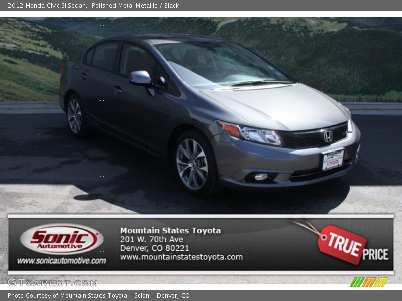 Polished Metal Metallic / Black 2012 Honda Civic Si Sedan