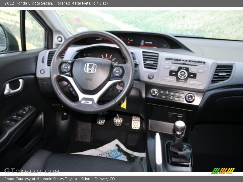 Polished Metal Metallic / Black 2012 Honda Civic Si Sedan