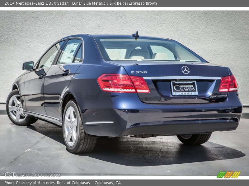 Lunar Blue Metallic / Silk Beige/Espresso Brown 2014 Mercedes-Benz E 350 Sedan