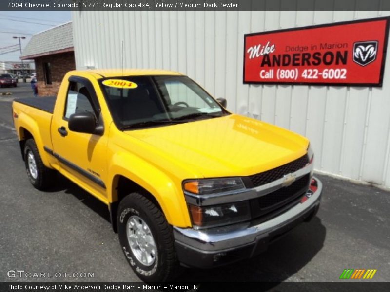 Yellow / Medium Dark Pewter 2004 Chevrolet Colorado LS Z71 Regular Cab 4x4