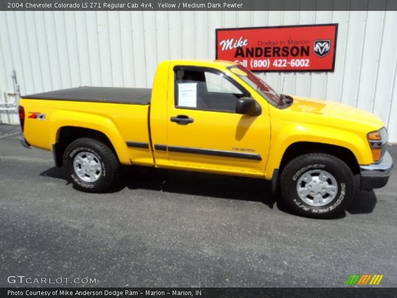 Yellow / Medium Dark Pewter 2004 Chevrolet Colorado LS Z71 Regular Cab 4x4