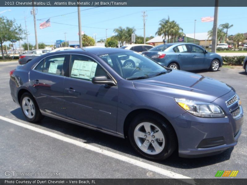 Atlantis Blue Metallic / Jet Black/Titanium 2013 Chevrolet Malibu LS
