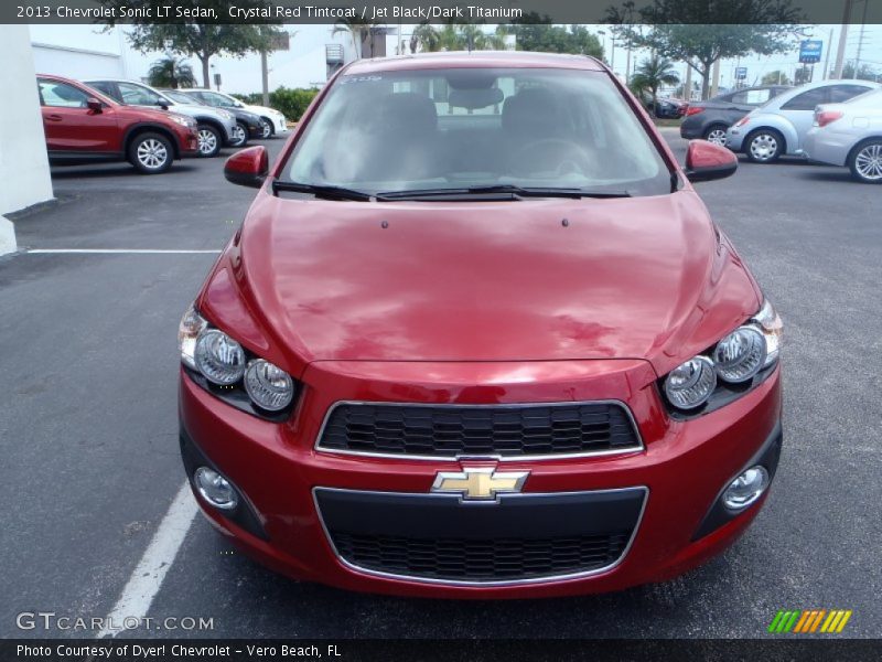 Crystal Red Tintcoat / Jet Black/Dark Titanium 2013 Chevrolet Sonic LT Sedan