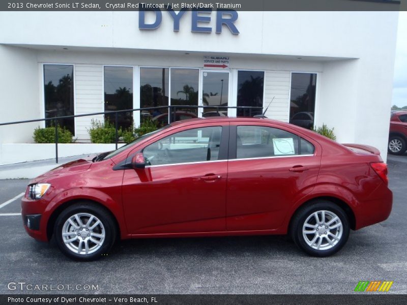 Crystal Red Tintcoat / Jet Black/Dark Titanium 2013 Chevrolet Sonic LT Sedan