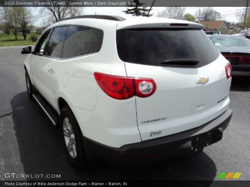 Summit White / Dark Gray/Light Gray 2010 Chevrolet Traverse LT AWD