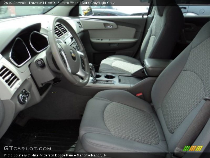 Summit White / Dark Gray/Light Gray 2010 Chevrolet Traverse LT AWD
