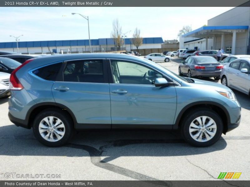 Twilight Blue Metallic / Gray 2013 Honda CR-V EX-L AWD