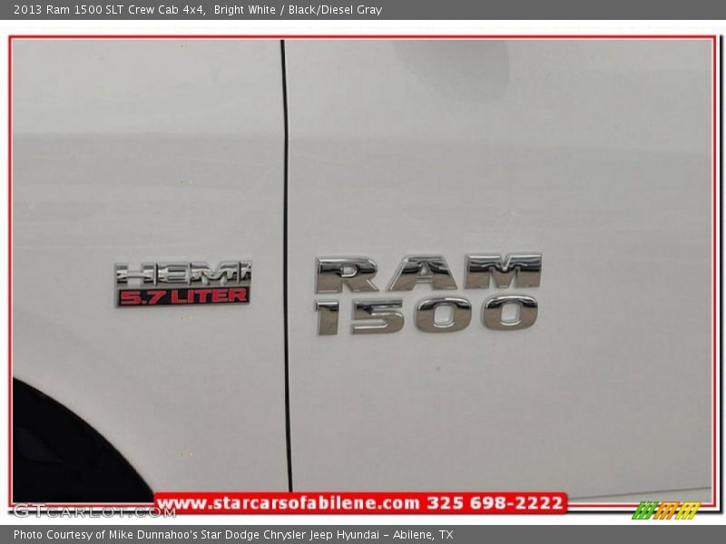 Bright White / Black/Diesel Gray 2013 Ram 1500 SLT Crew Cab 4x4