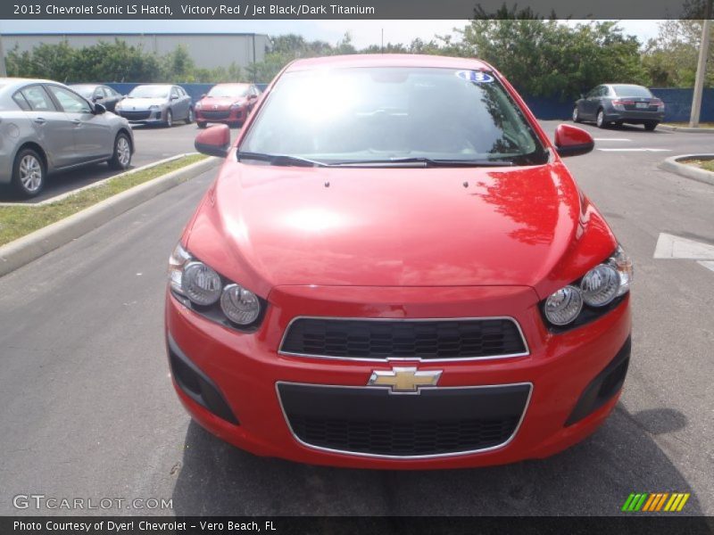 Victory Red / Jet Black/Dark Titanium 2013 Chevrolet Sonic LS Hatch