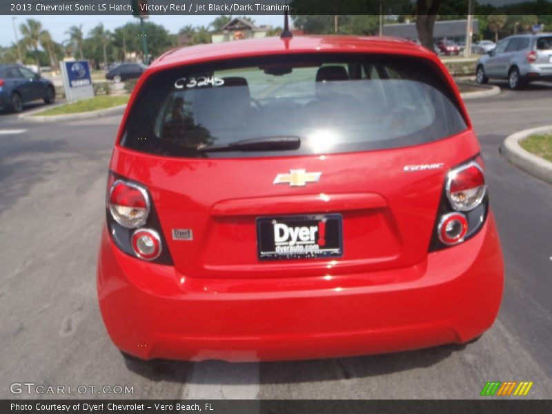 Victory Red / Jet Black/Dark Titanium 2013 Chevrolet Sonic LS Hatch