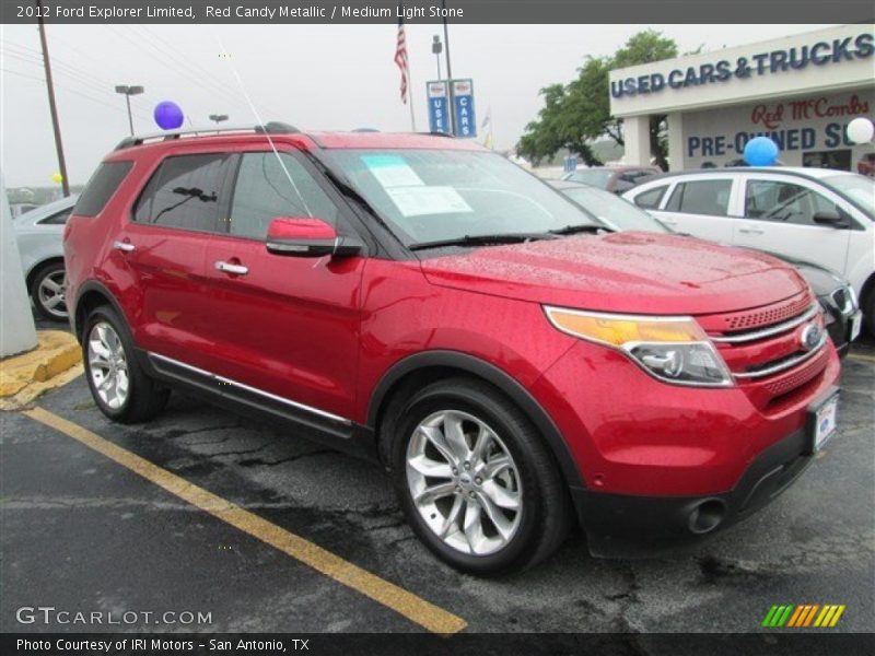 Red Candy Metallic / Medium Light Stone 2012 Ford Explorer Limited