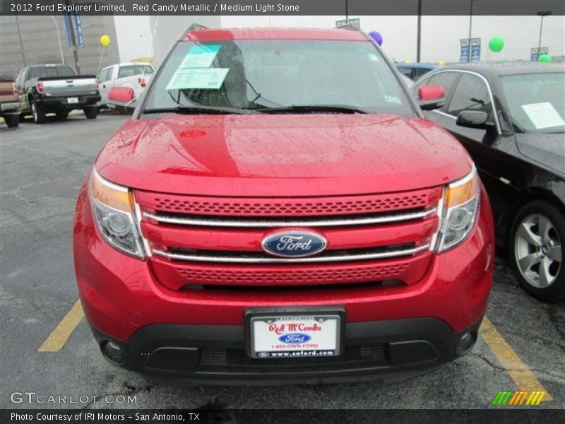 Red Candy Metallic / Medium Light Stone 2012 Ford Explorer Limited