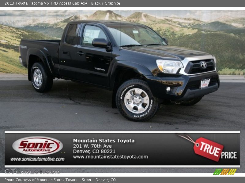 Black / Graphite 2013 Toyota Tacoma V6 TRD Access Cab 4x4