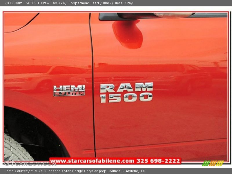 Copperhead Pearl / Black/Diesel Gray 2013 Ram 1500 SLT Crew Cab 4x4