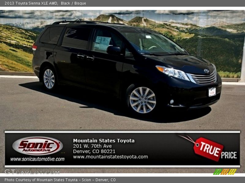 Black / Bisque 2013 Toyota Sienna XLE AWD